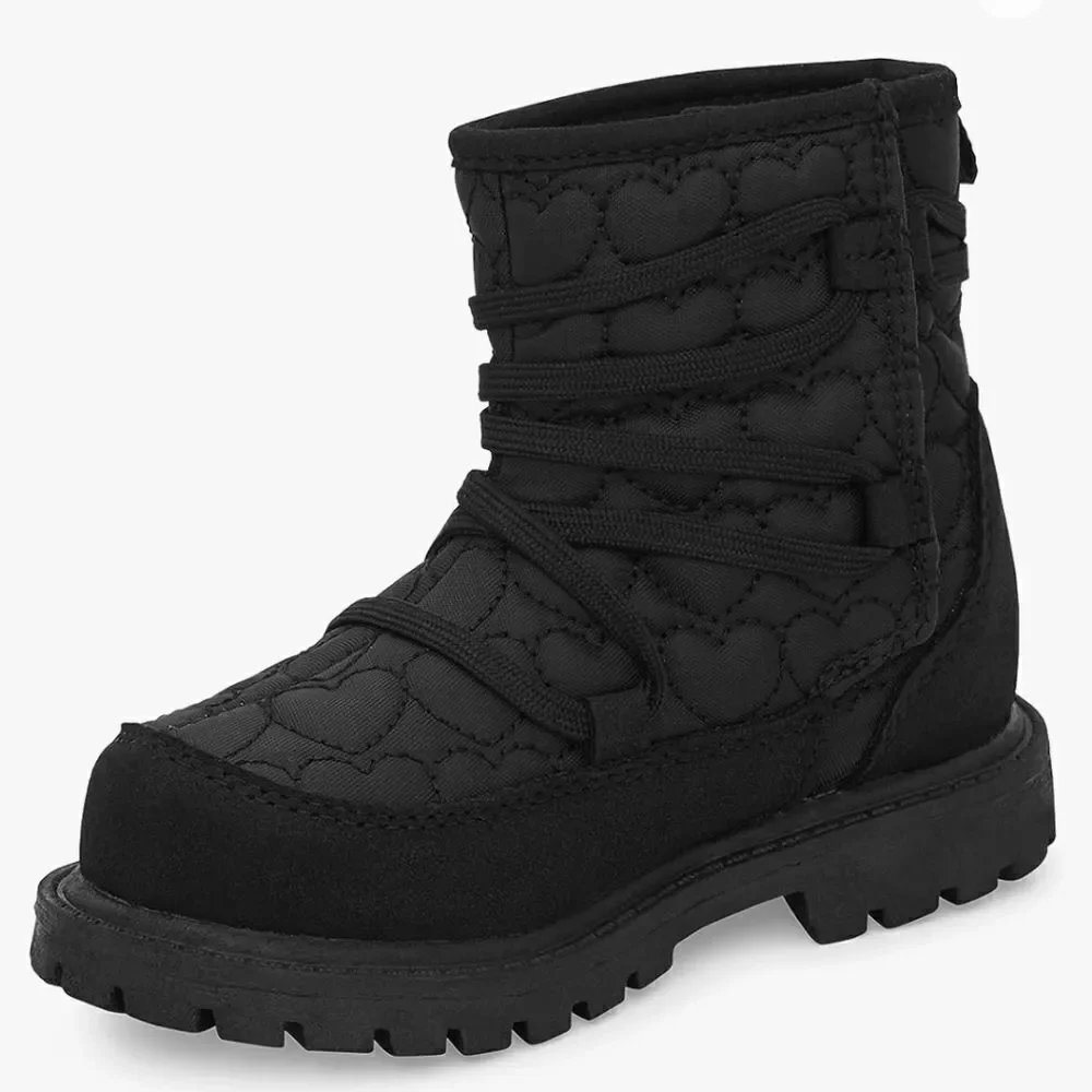 Carter's Unisex-Child Black Ribbed Tayla Black Fashion Boot size 10